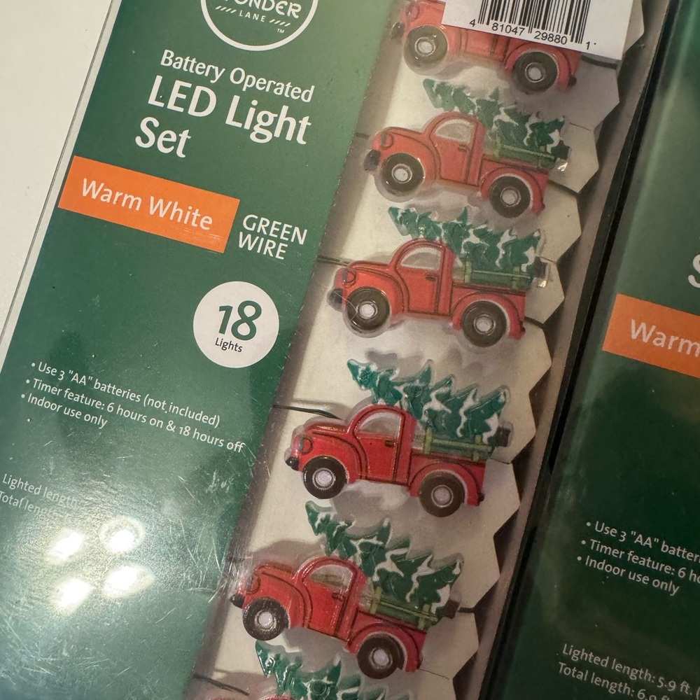 Battery Operated LED Vintage Camper and Red Truck String Lights with Timer NEW - Picture 5 of 7